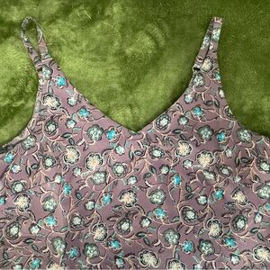 CAbi Patterned Camisole Blouse Top in Purple and Blue